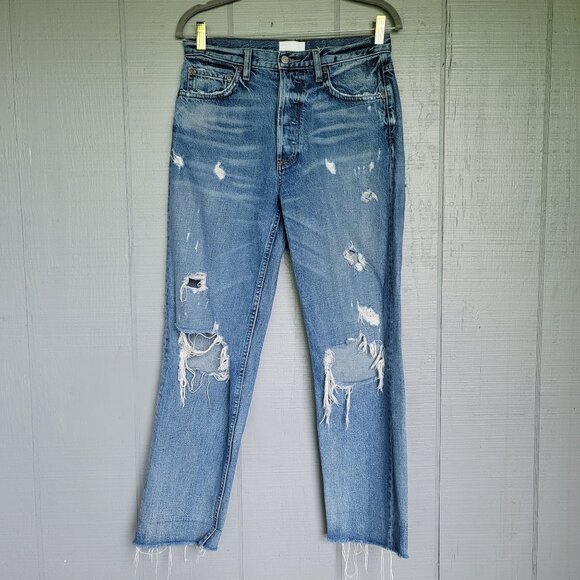 Boyish by Her The Tommy High-Rise Destroyed Frayed Hem Denim Jeans. Size 29 - Picture 1 of 10